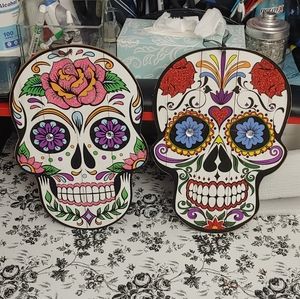 2 Sugar Skull Wall Decors
